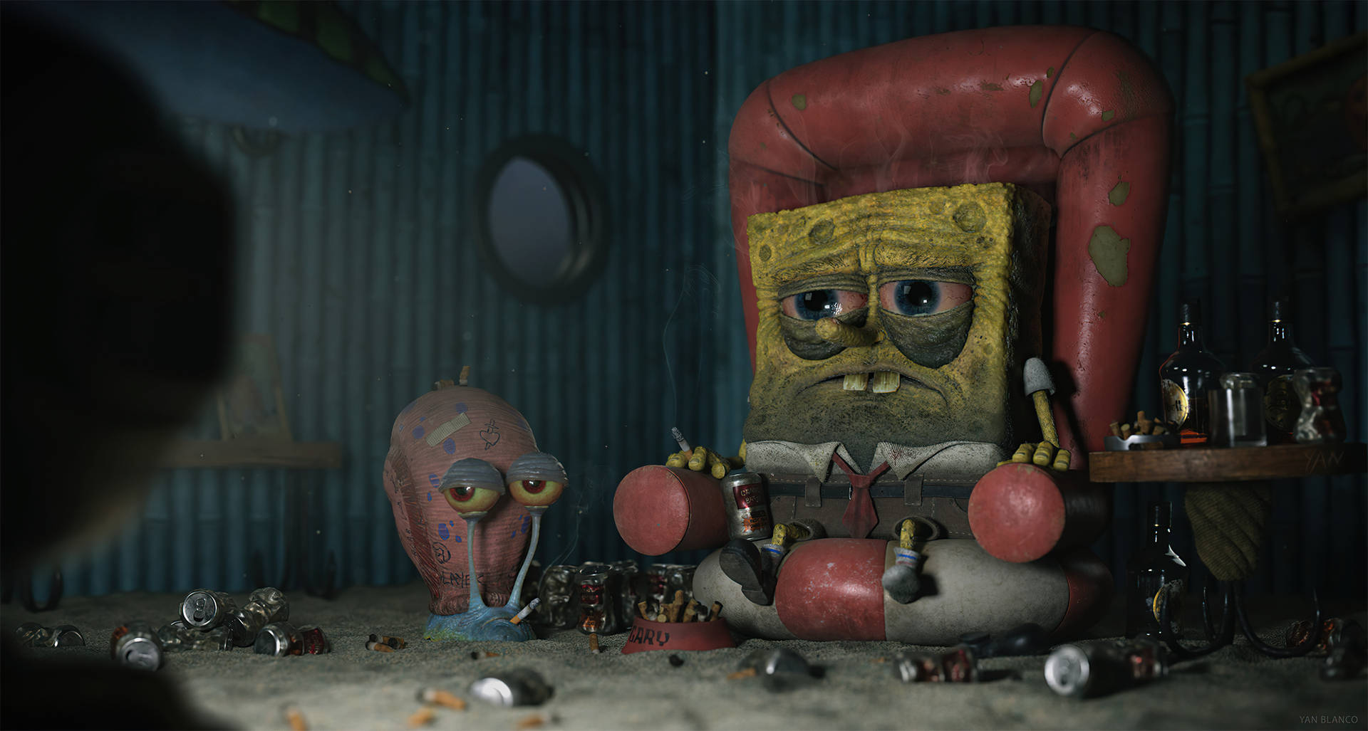 depressed spongebob