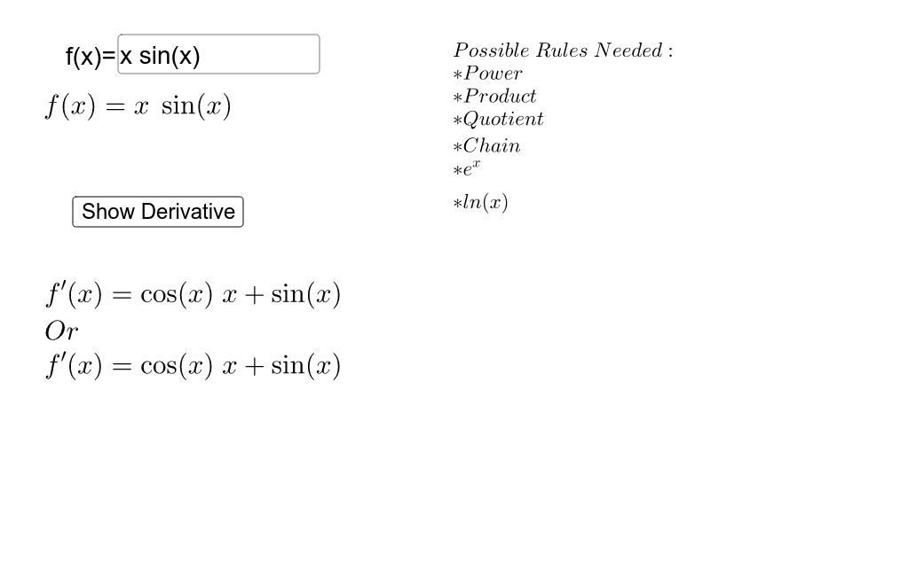 derivative calculator step by step