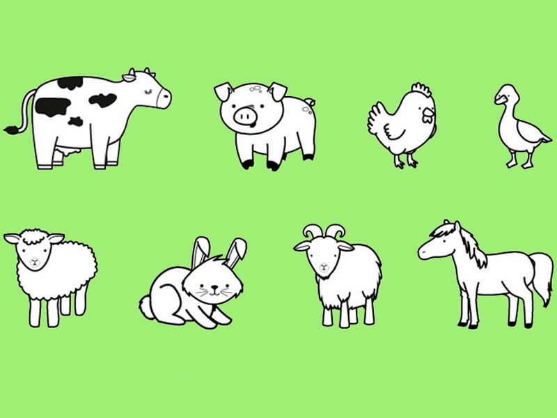 dibujos animales de granja