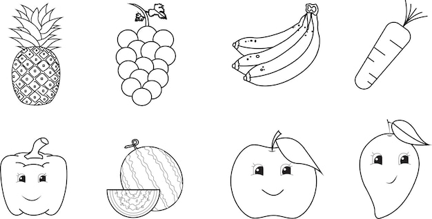 dibujos de frutas para colorear e imprimir