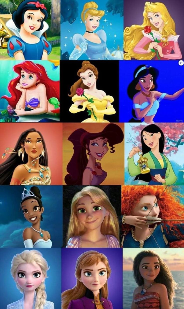 disney princess collage