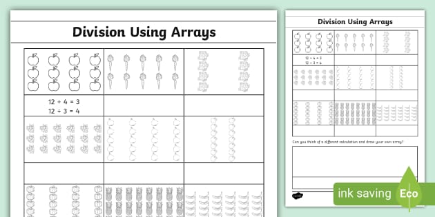 division arrays worksheets