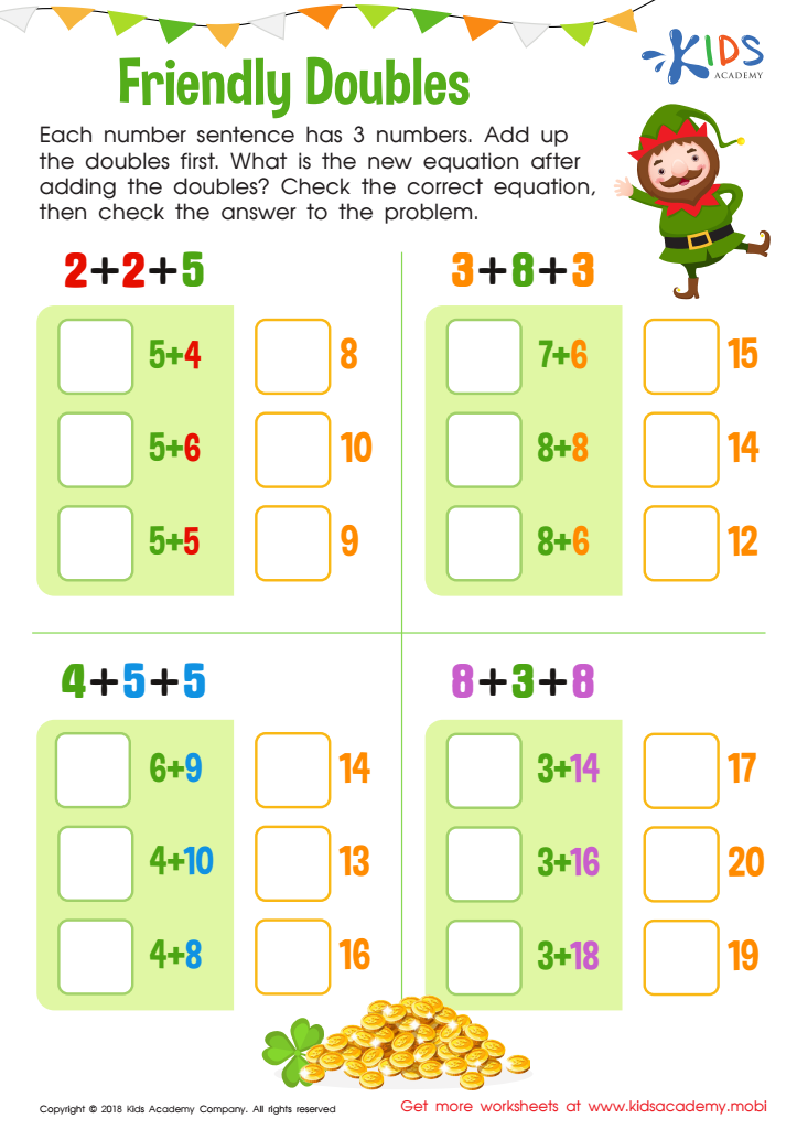 doubles worksheet