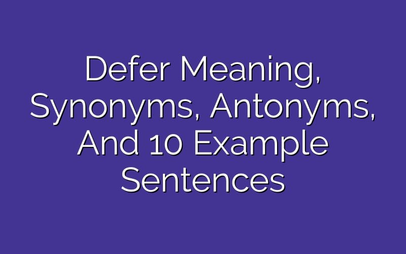 defer synonym