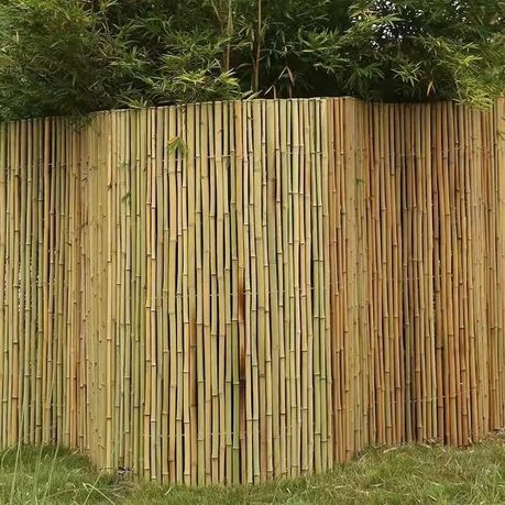 rolled bamboo fence