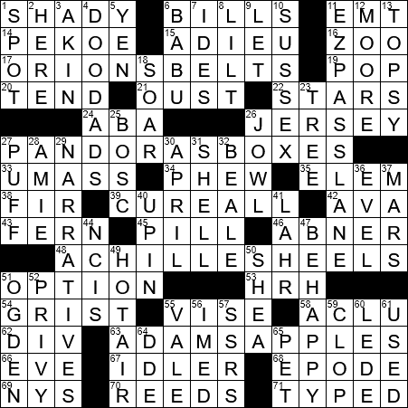 a belt of the heavens crossword clue