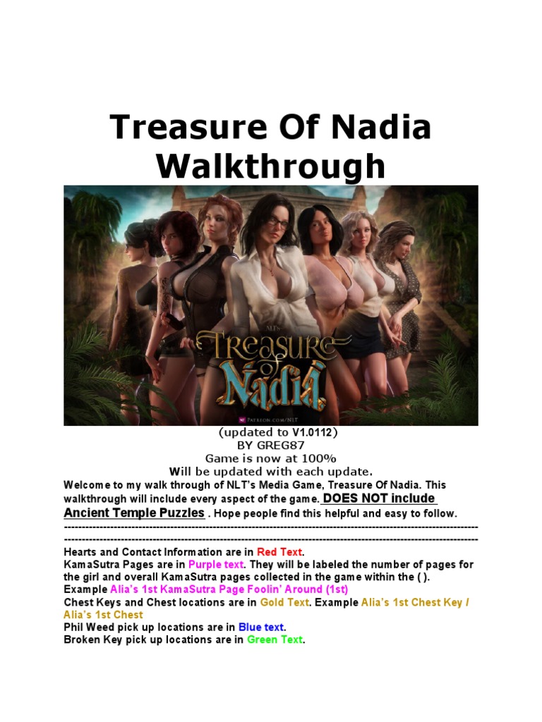 treasure of nadia walkthrough guide