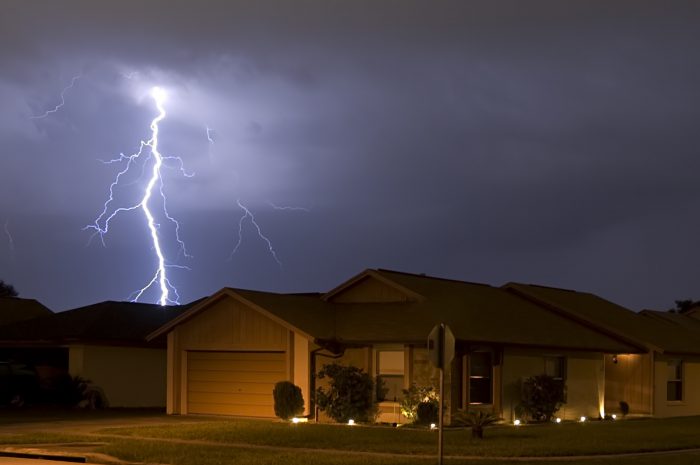 bathtub during thunderstorm