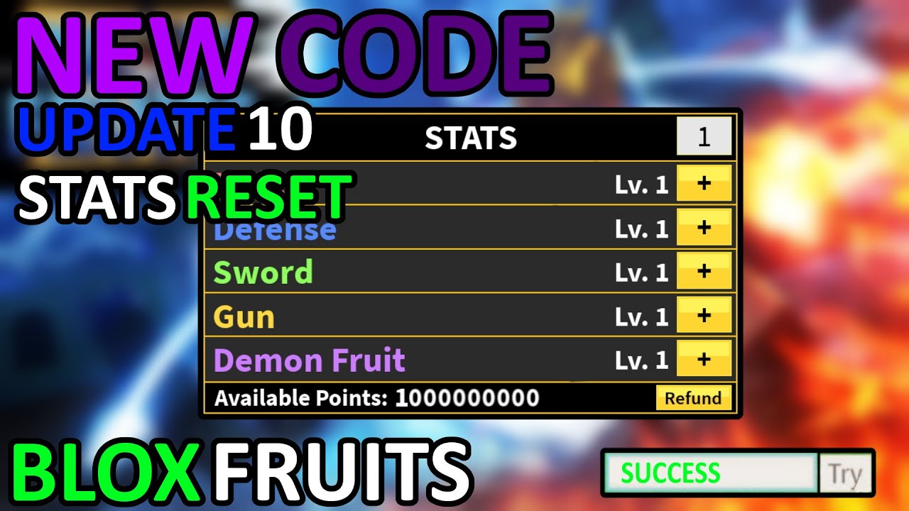 blox fruit reset stats code