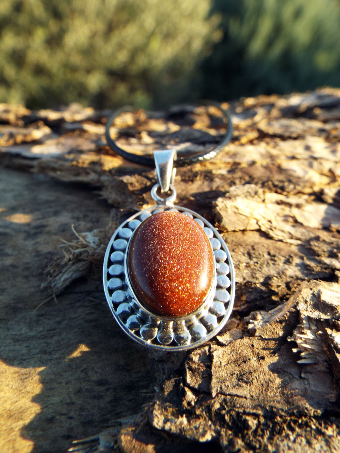 vintage stone pendant