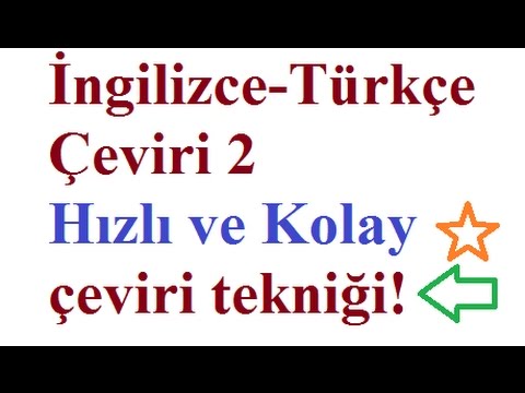 ingilizceden türkçeye çeviri