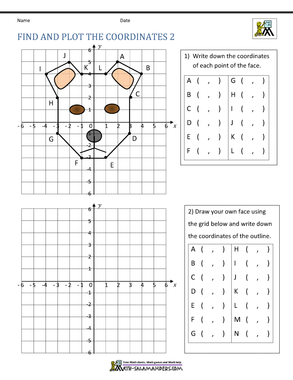 coordinates worksheet