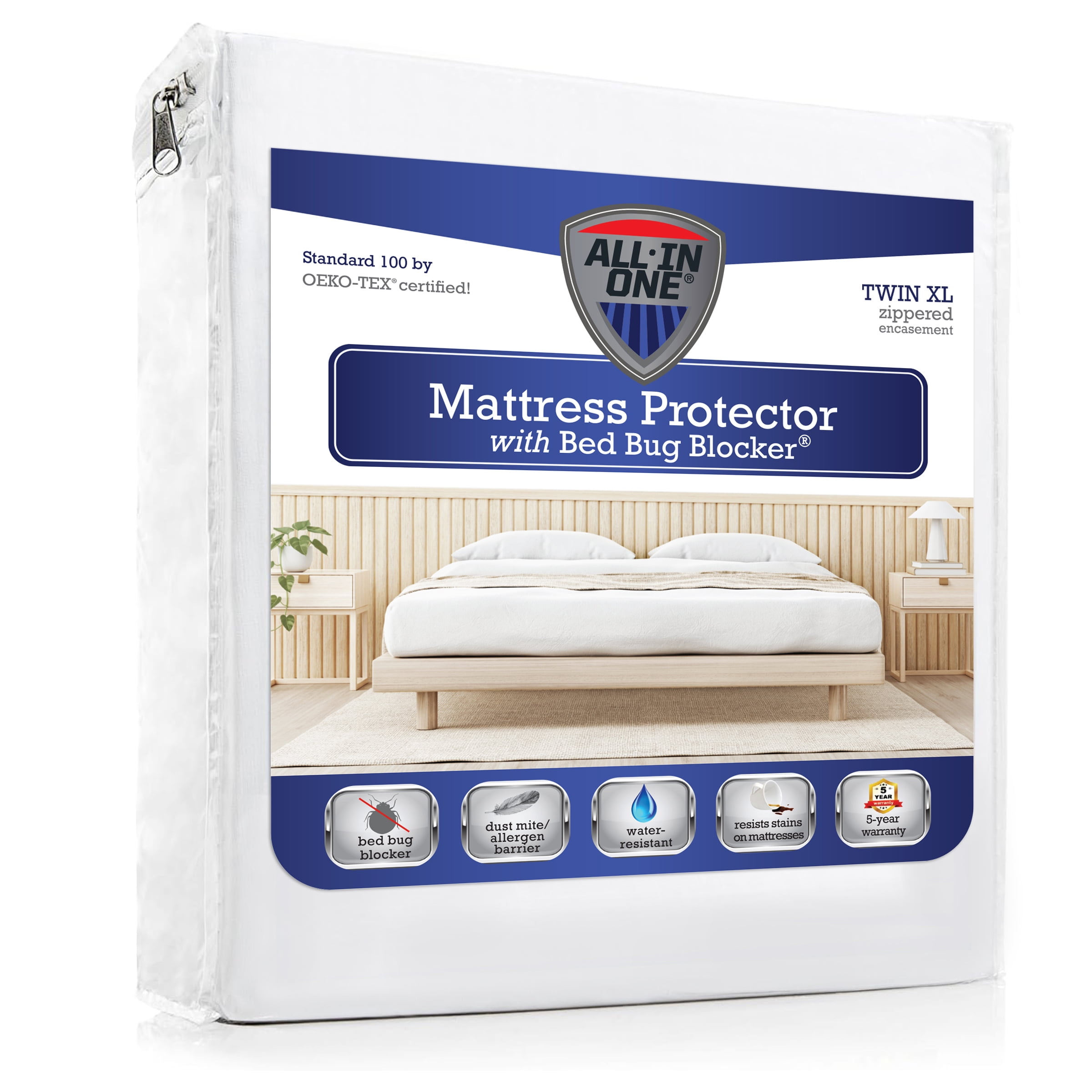 twin xl zippered mattress protector