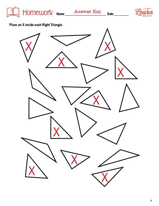 identify the right triangles answer key