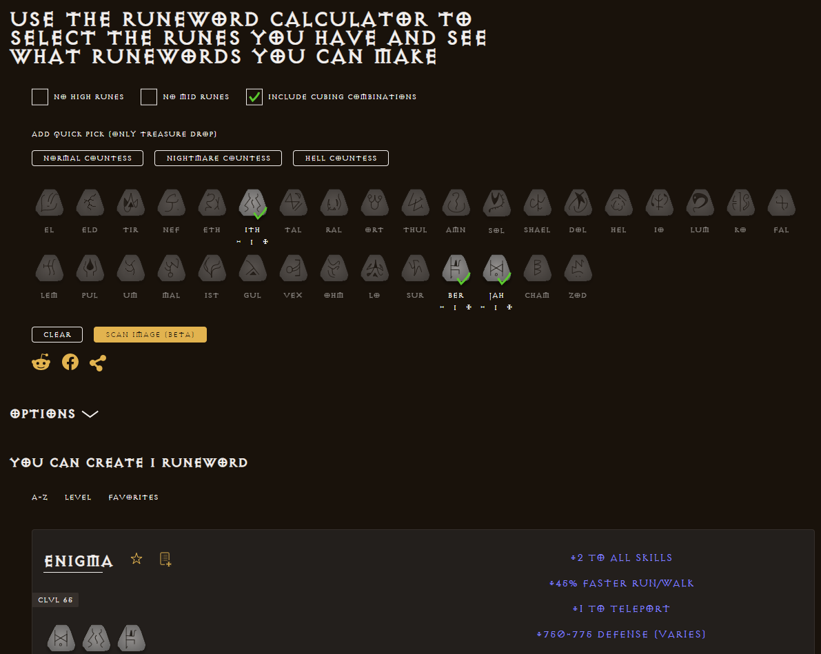 diablo 2 runewords calculator