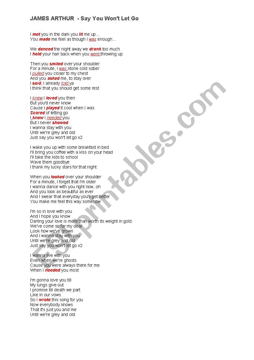 say you wont let go letra traducida