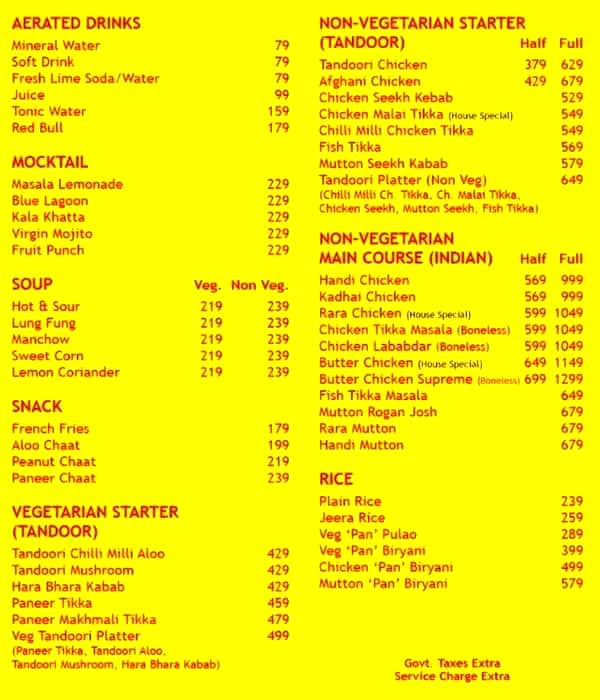 black pepper restaurant dehradun menu