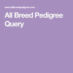 all breed pedigree