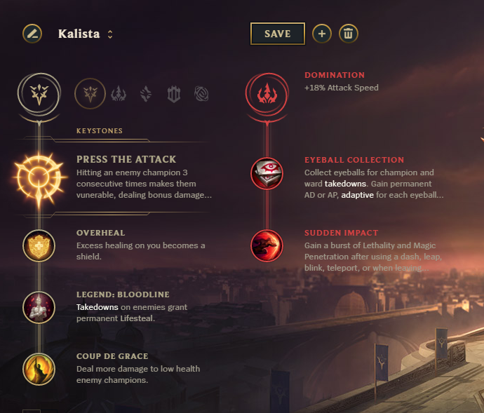 kalista runes