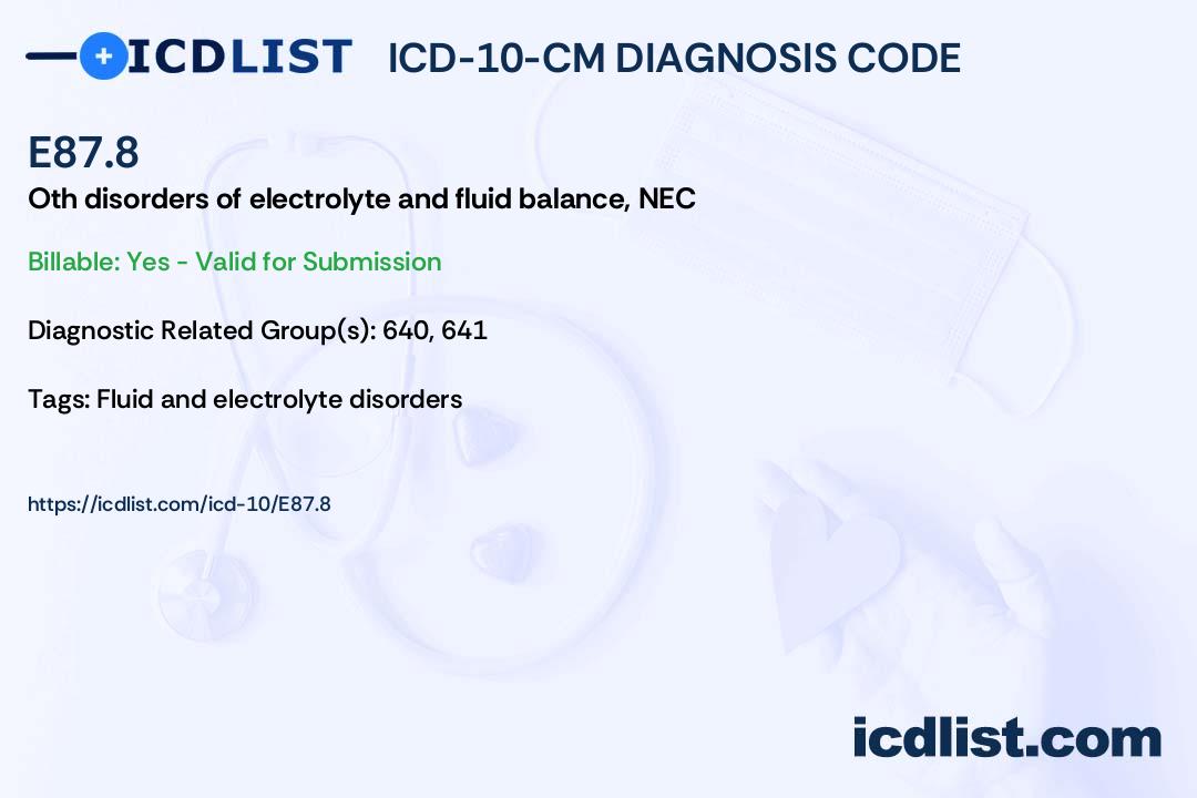 electrolyte imbalance icd 10