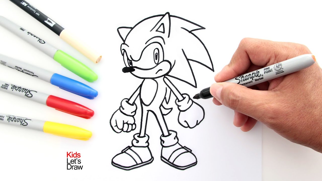 como dibujar a sonic