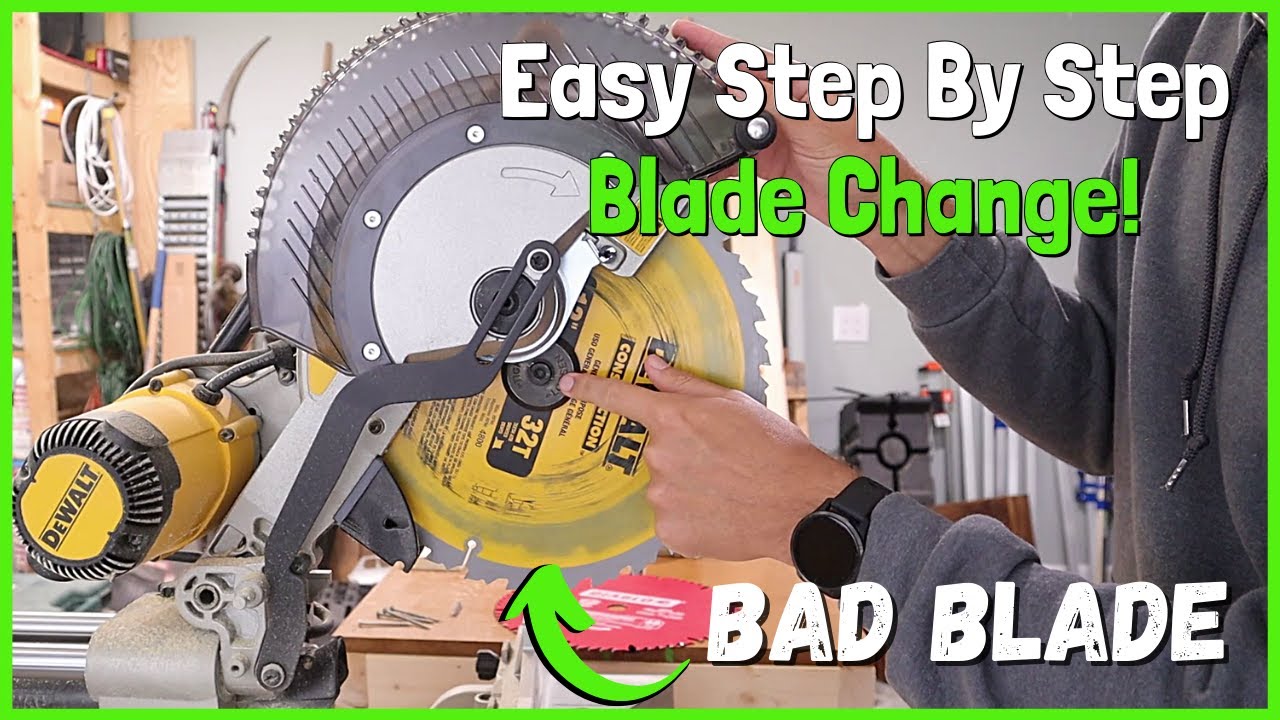 dewalt miter saw blade change