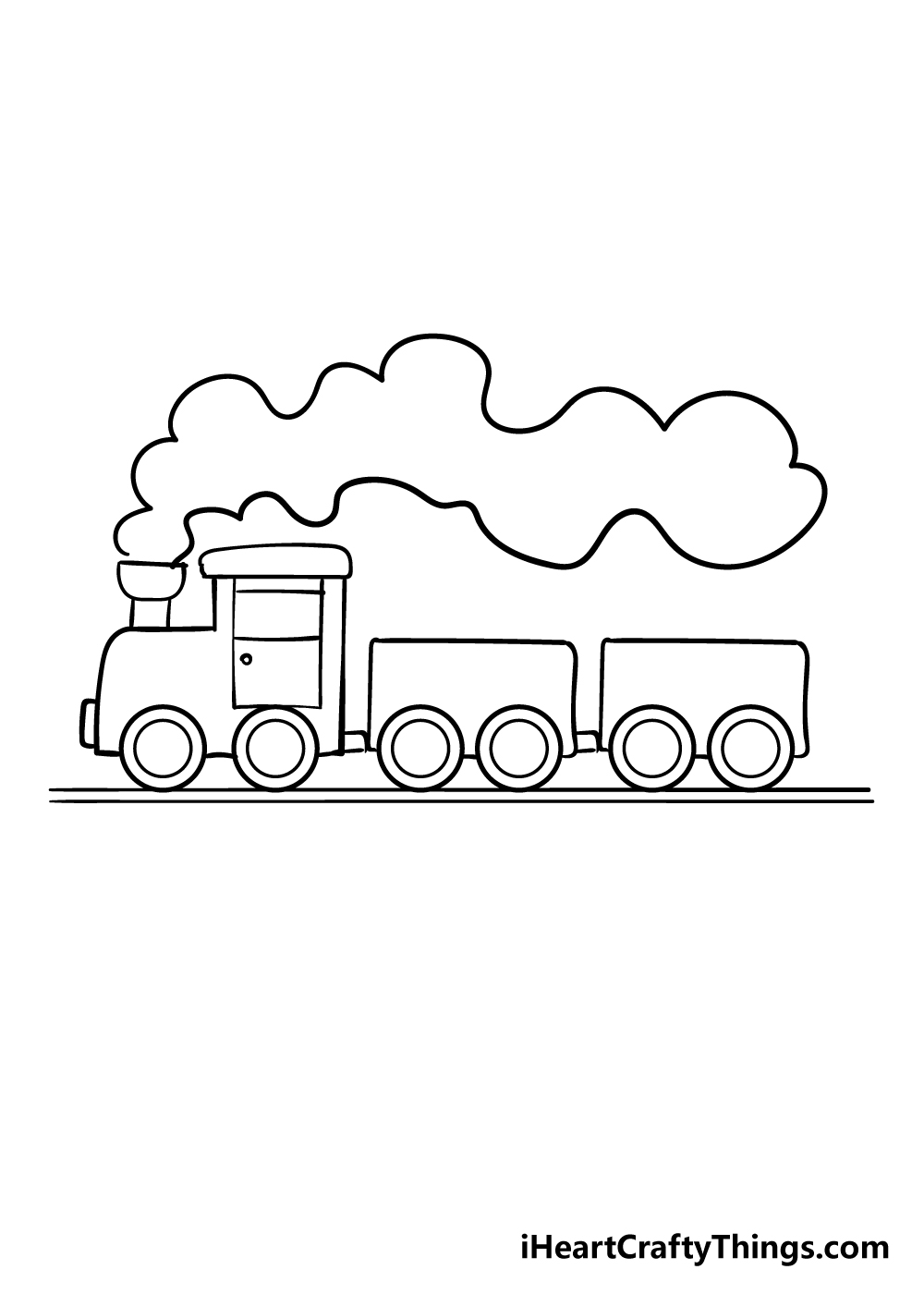 easy simple train drawing