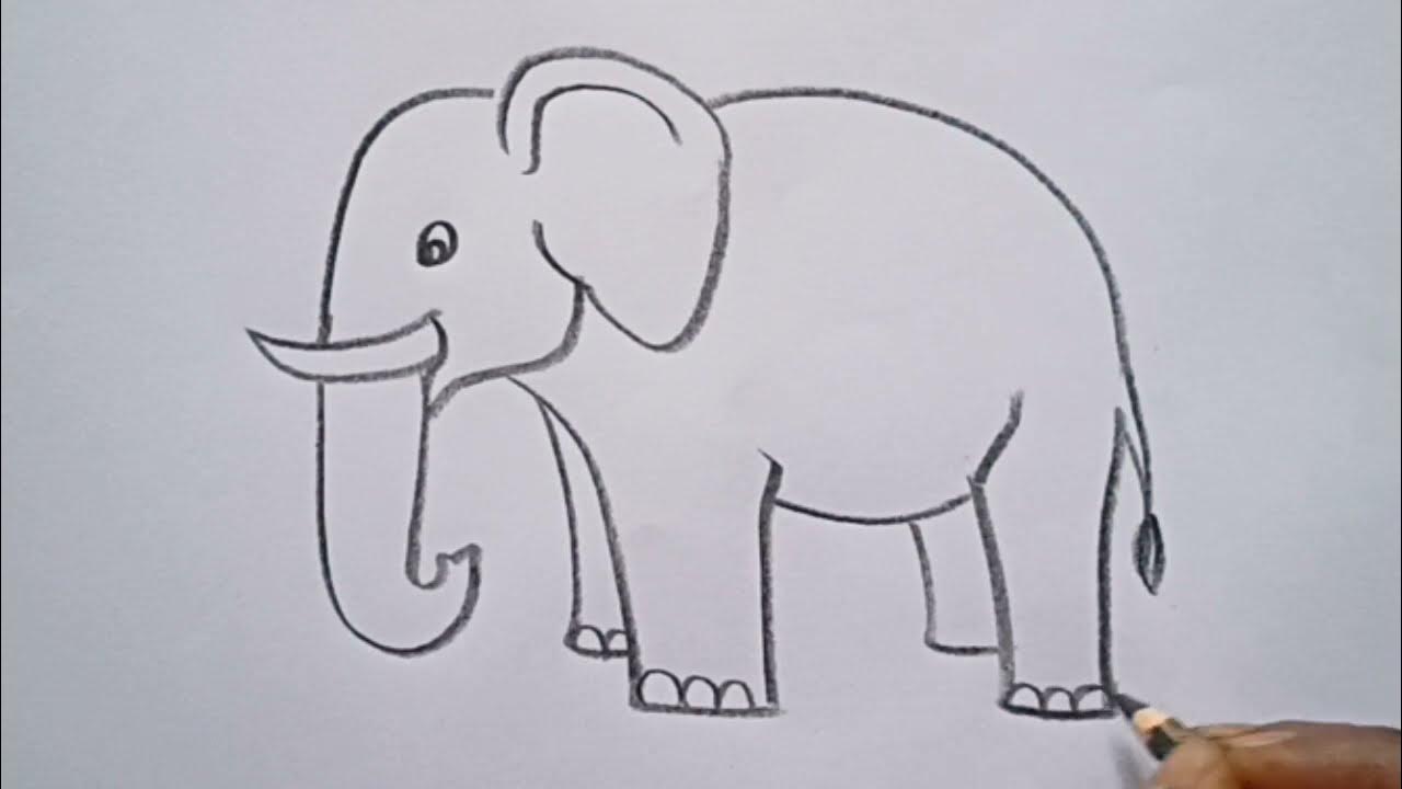 easy way to draw elephant