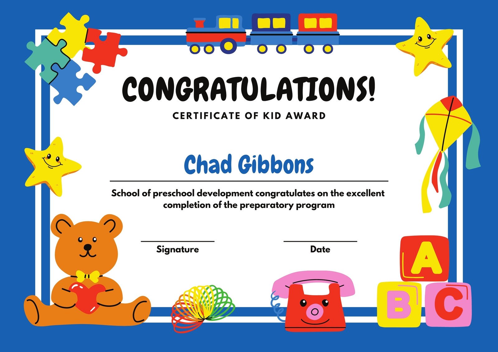 certificate of appreciation template for kids