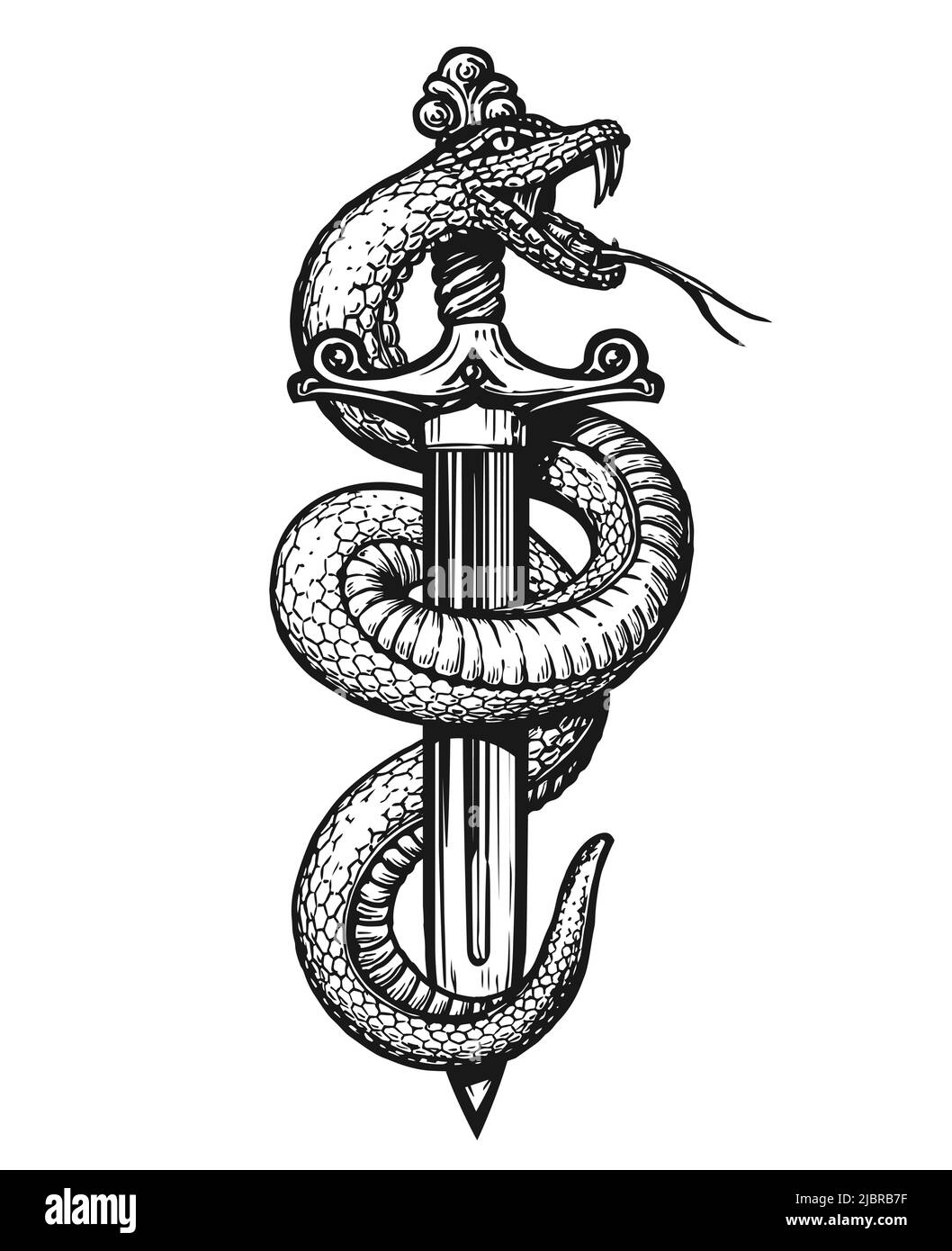 snake with dagger tattoo meaning