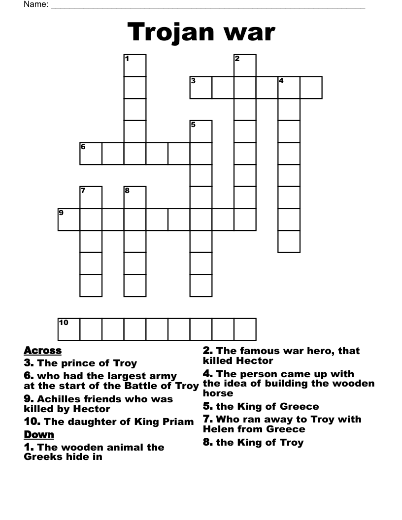 trojan ruler crossword clue