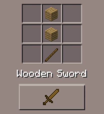 how to make a wooden sword in minecraft