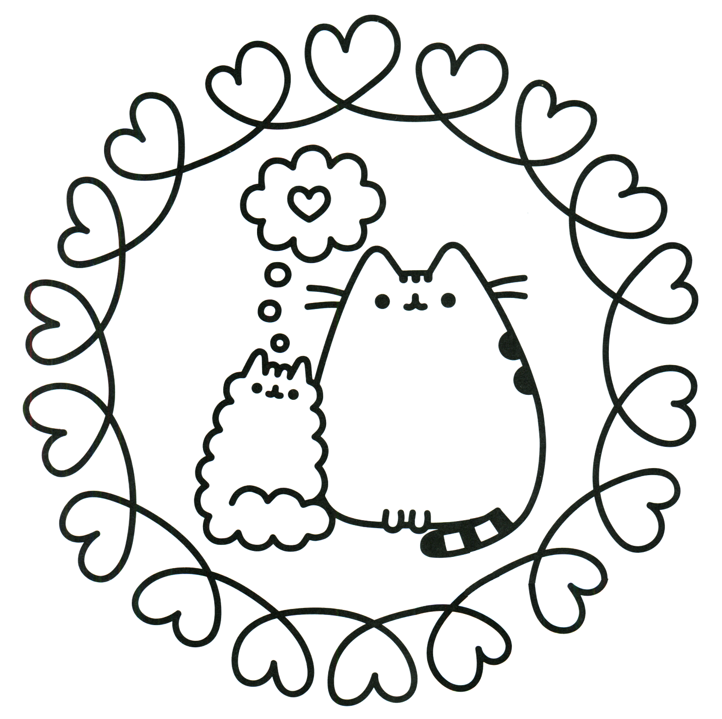 coloring pages pusheen