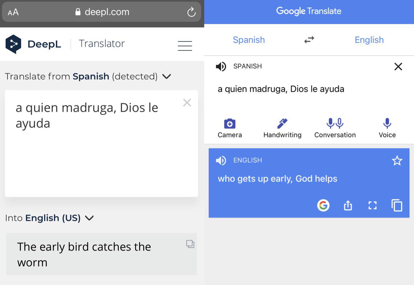 google translate spanish to english linguee