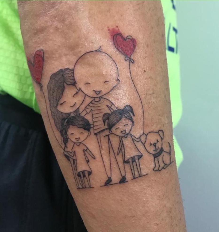 silueta familia tatuaje