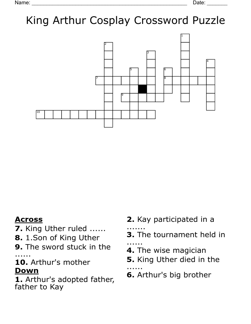 father of king arthur crossword clue