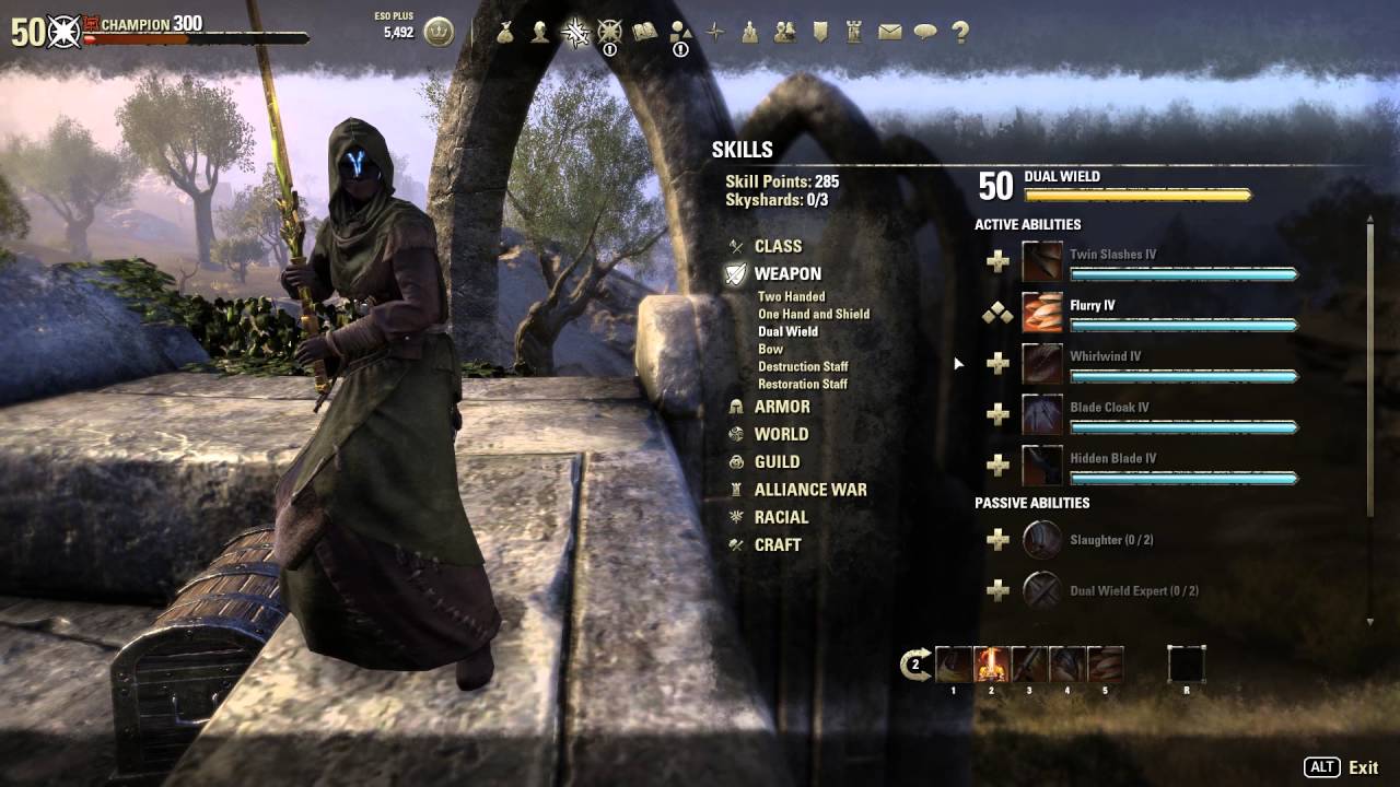 elder scrolls online weapon skills