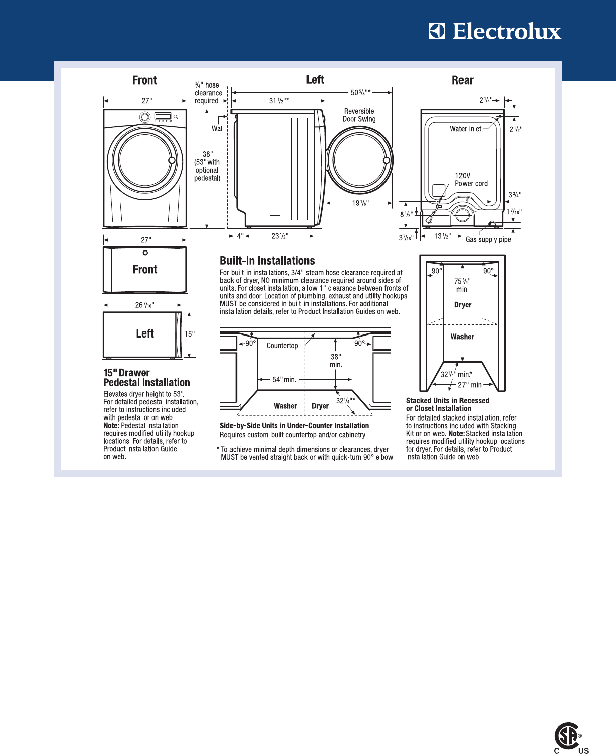 electrolux washer manual