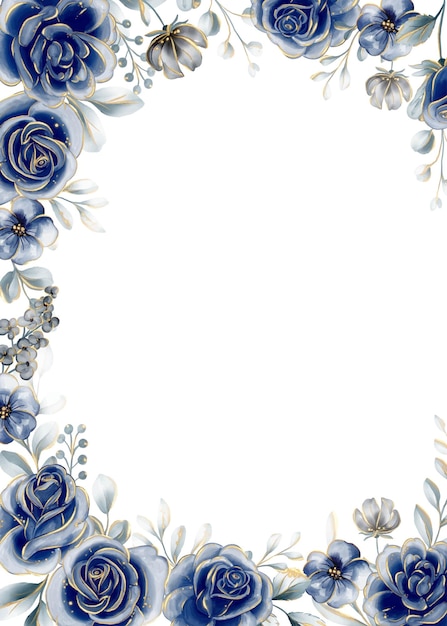 elegant blue flower border design