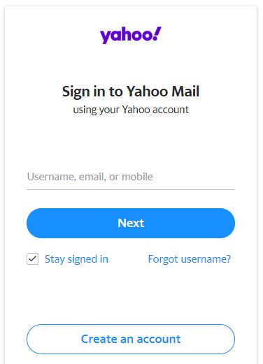 email yahoo login