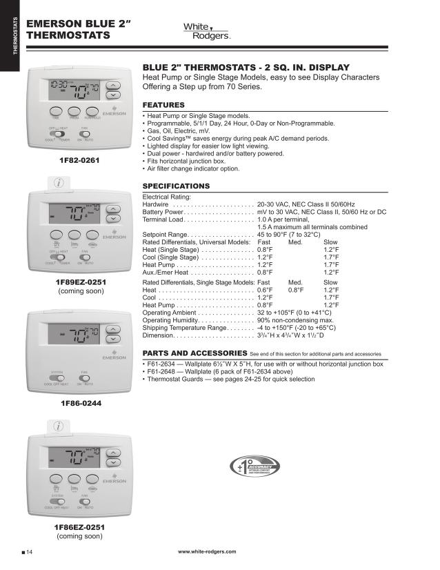 emerson thermostat manual francais