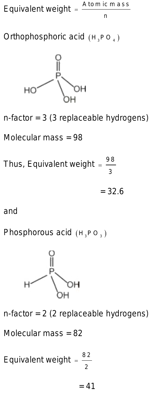 equivalent weight of phosphoric acid