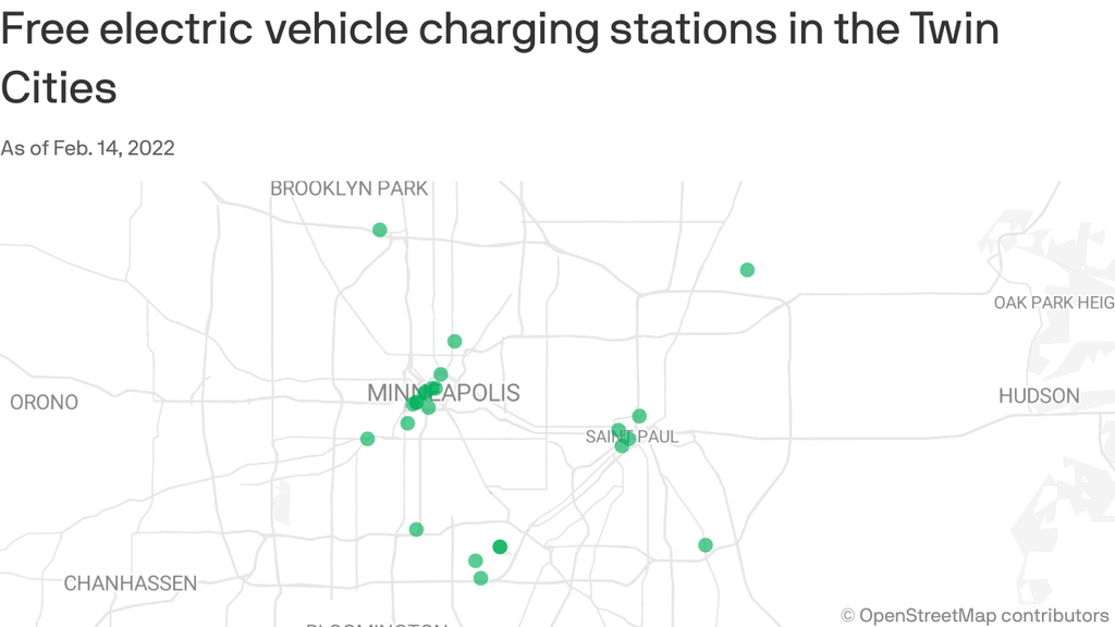 ev charging stations mn map