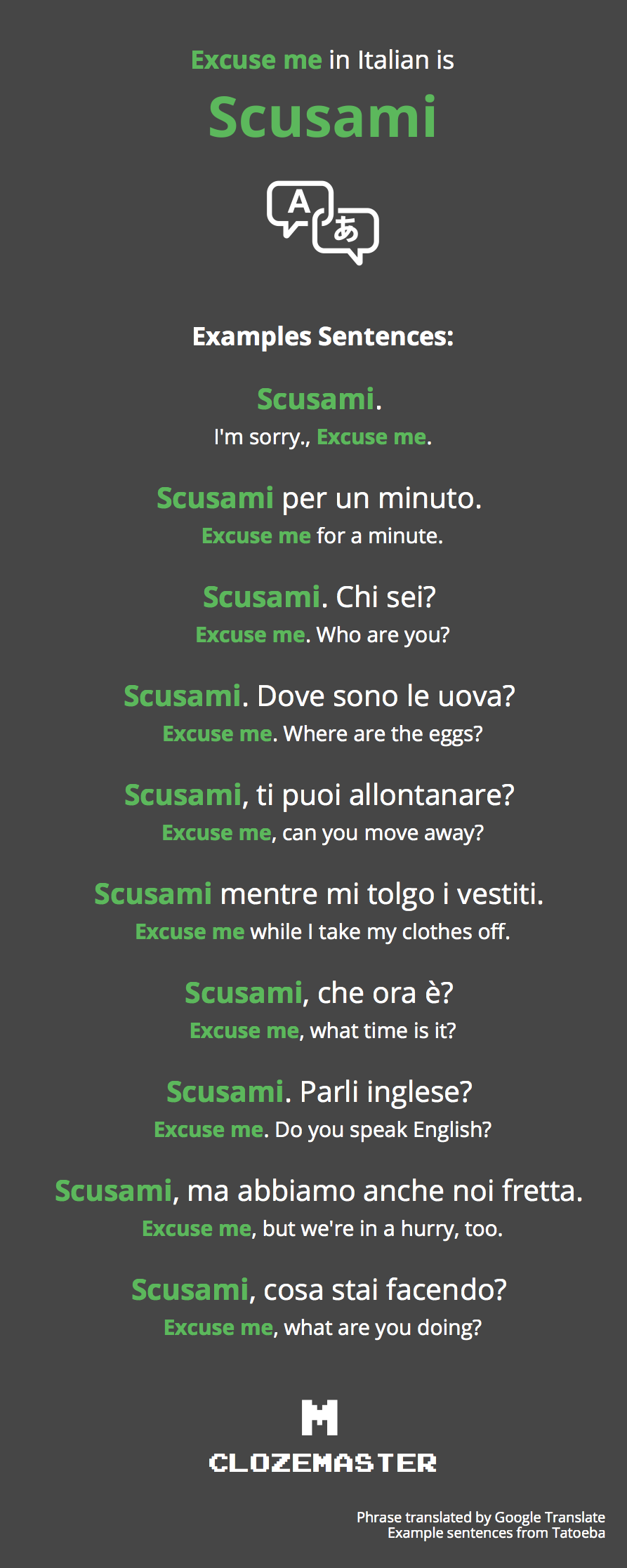 excuse me in italian language