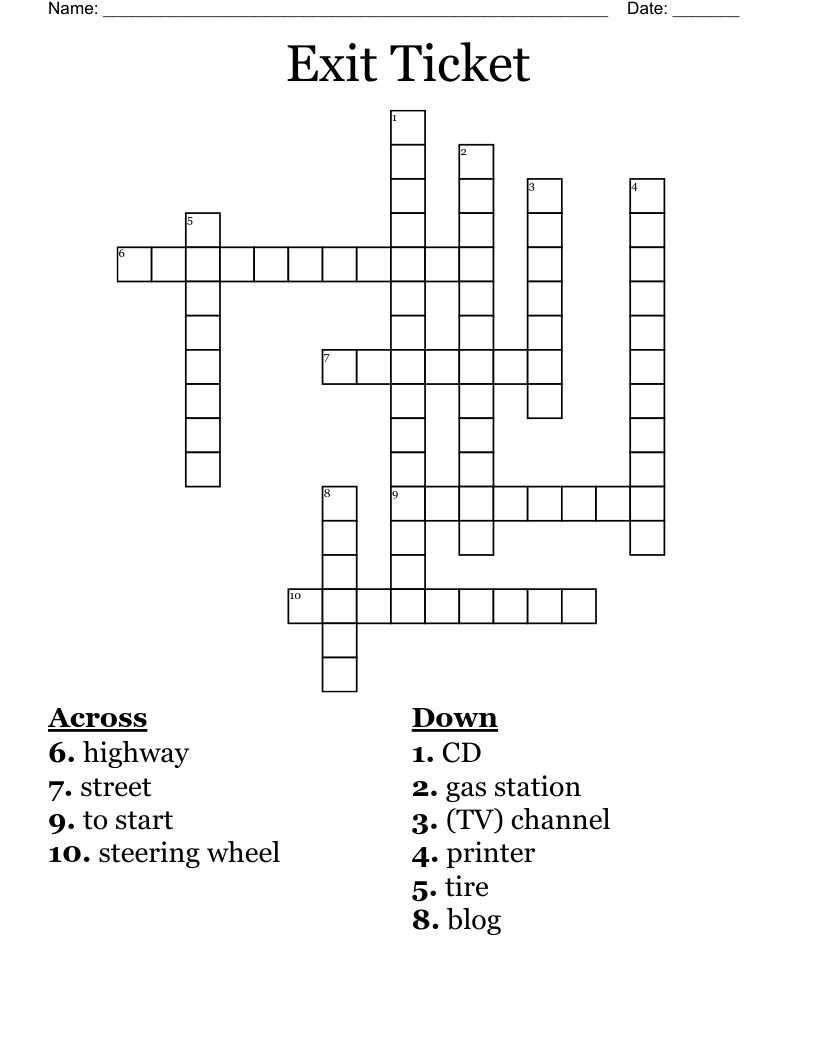 exit crossword