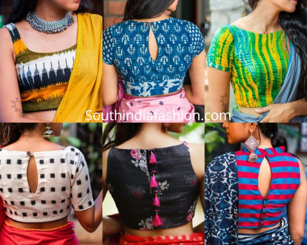 designer saree blouse back neck designs