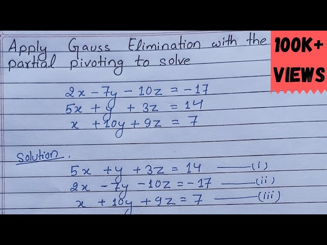 gauss elimination method solver