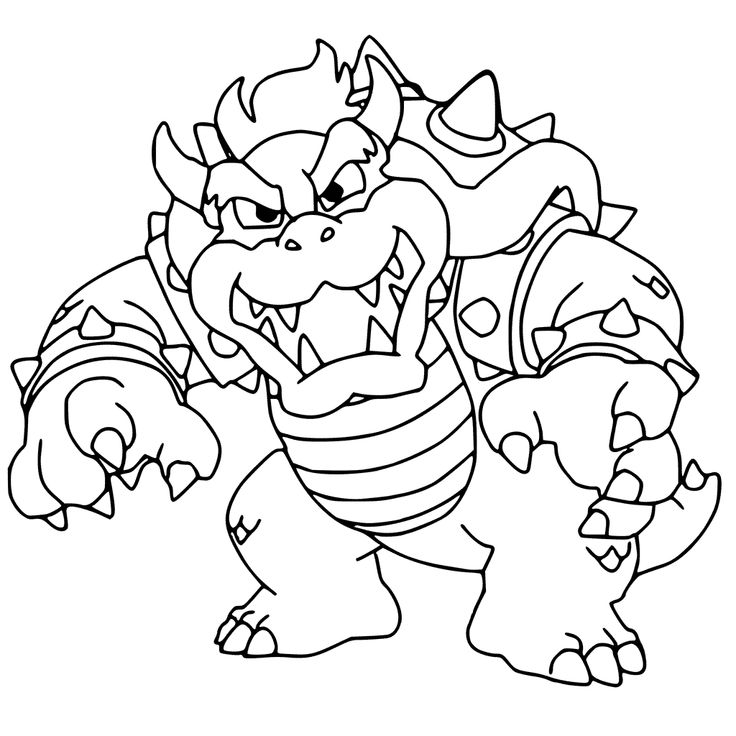 bowser colouring pages