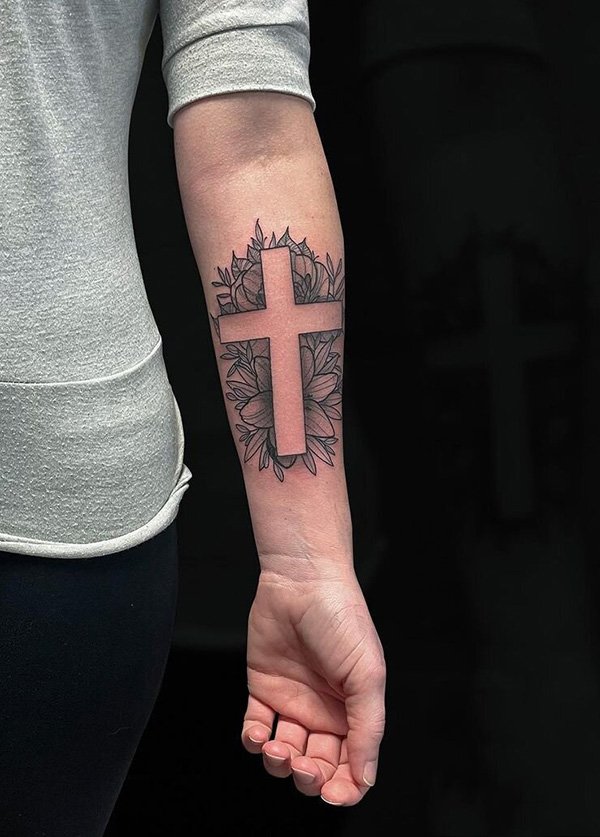 cross tattoos for forearm