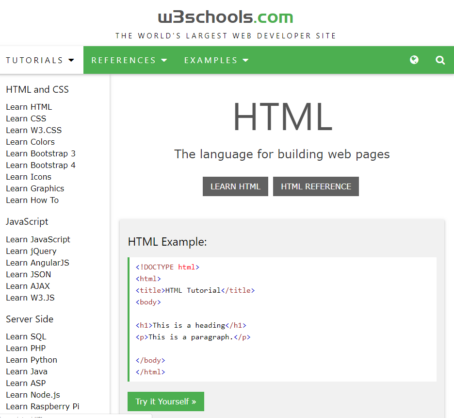 doctype html w3schools